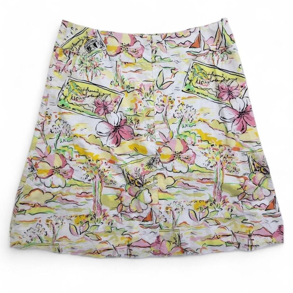 Express Hawaiian themed, multicoloured floral print, 100% Cotton midi skirt. 10.